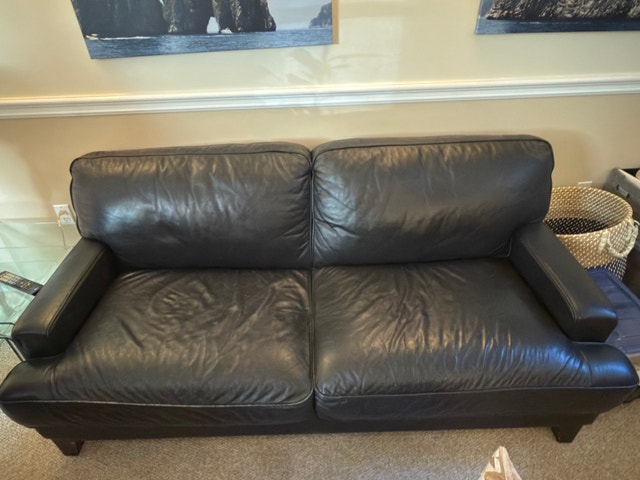 two Italian leather couches - photo 3