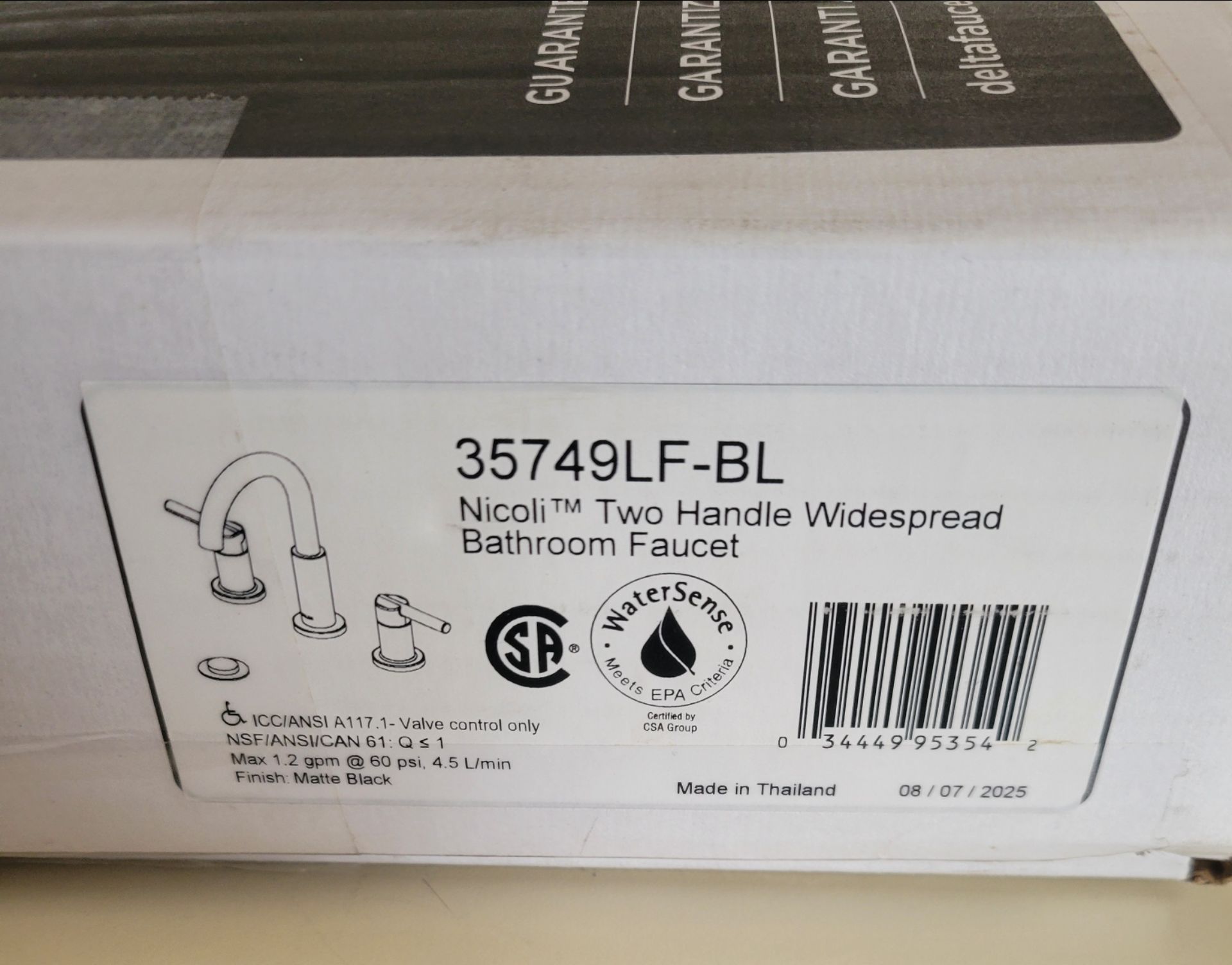 Delta Nicoli Matte Black Bathroom Faucet 3 Hole, 8 Inch - photo 5