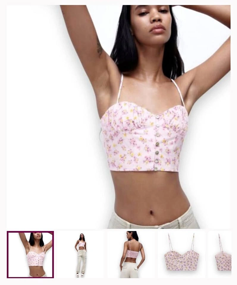 Zara- floral crop top (Size: S)
