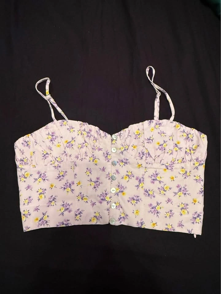 Zara- floral crop top (Size: S) - photo 2