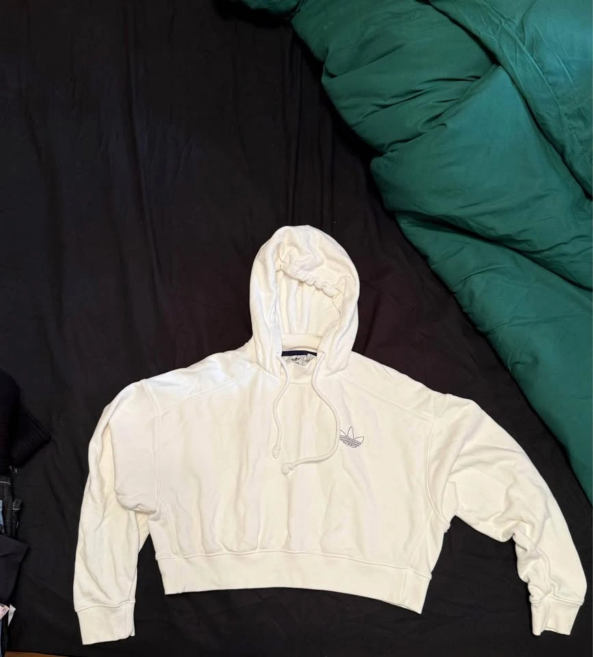 Adidas cropped white hoodie (Size: S) - photo 3