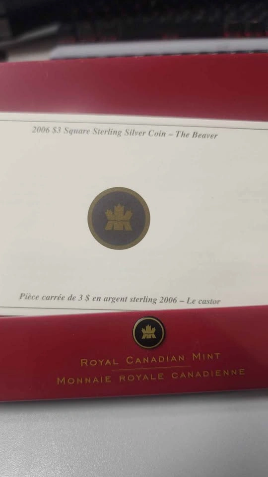 2006 Royal Canadian Mint $3 Square Sterling Silver Coin - The Be - photo 3