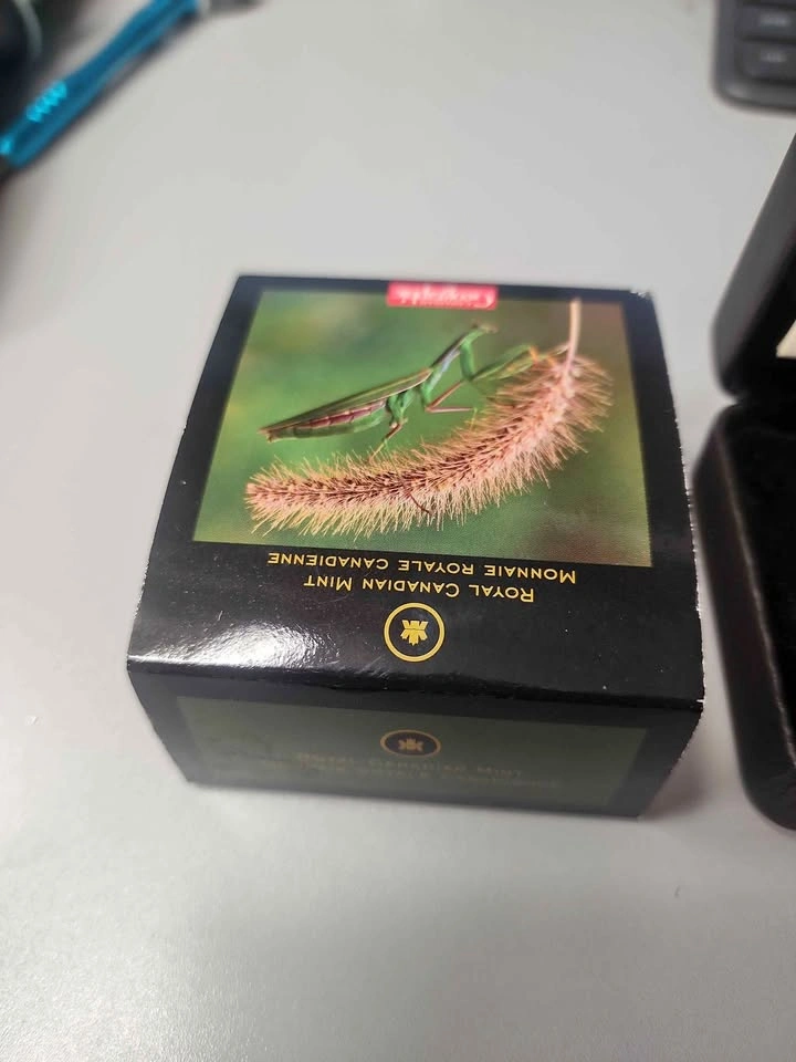 2012 Royal Canadian Mint $10 Fine Silver Coin - Praying Mantis