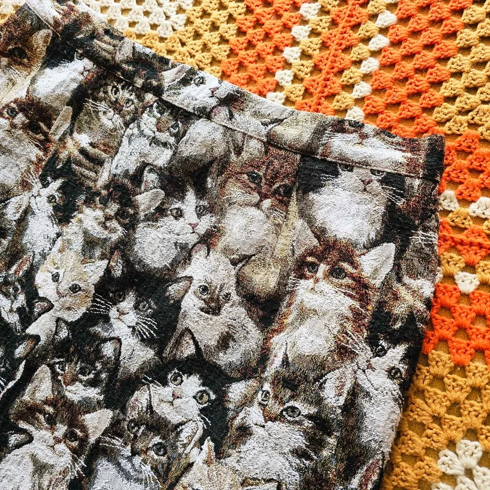 Size 16 ModCloth Woven Cat Tapestry Mini Skirt - photo 4