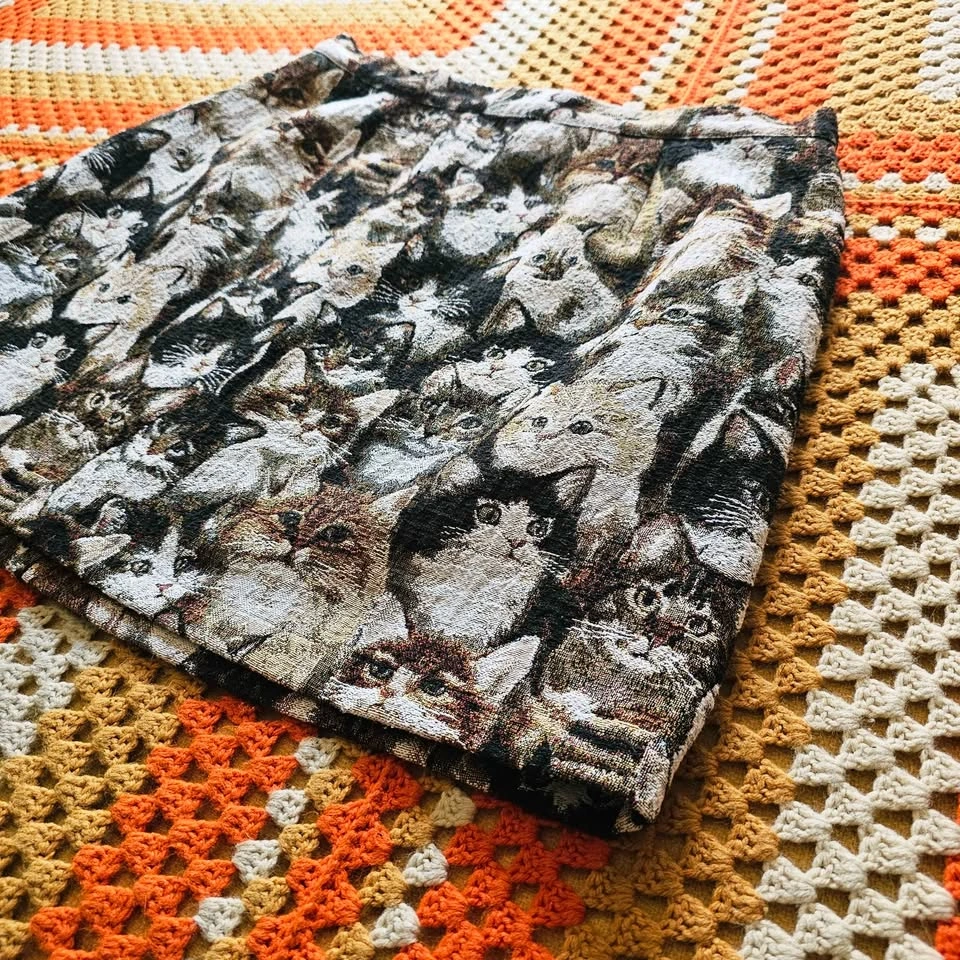 Size 16 ModCloth Woven Cat Tapestry Mini Skirt - photo 5