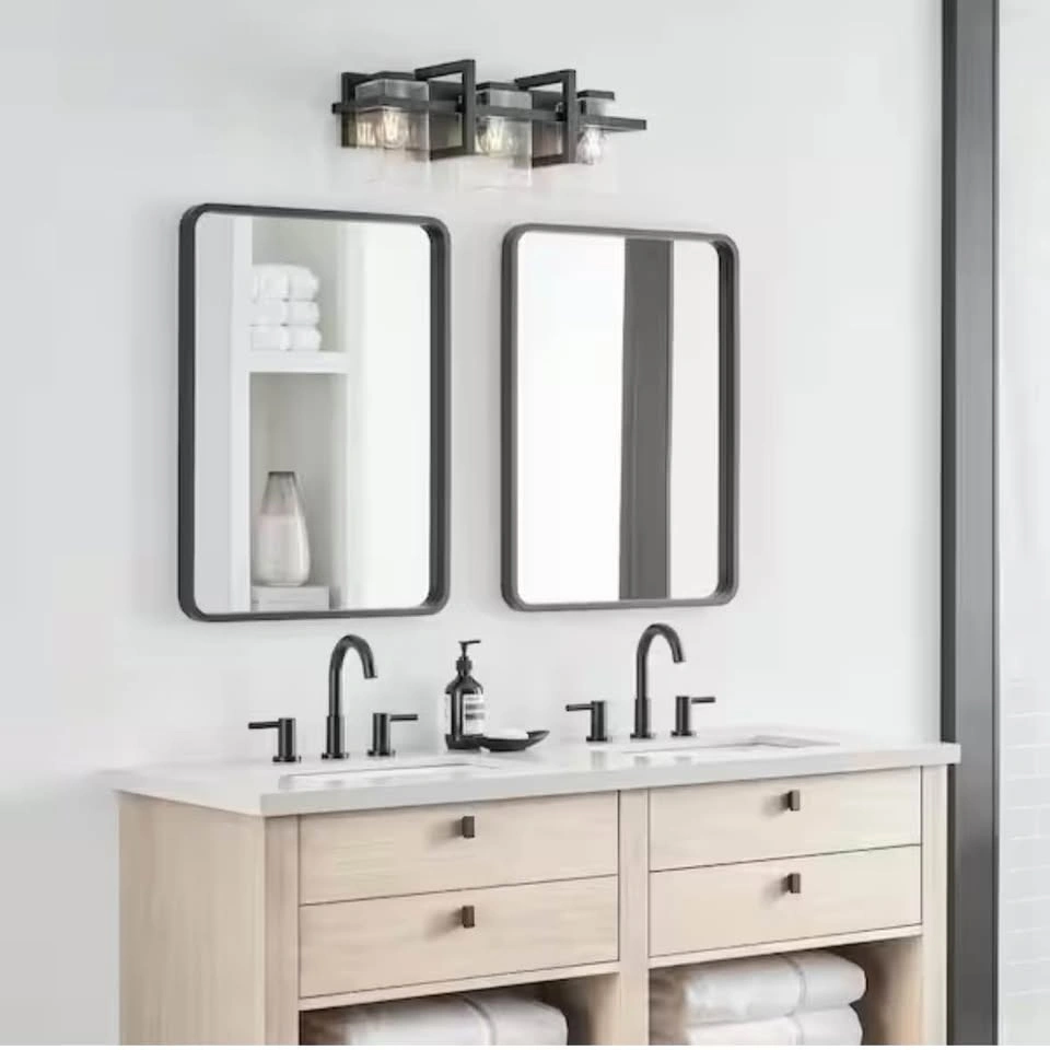 Generation Lighting Mitte 24” 3-Light Vanity Light – Matte Black - photo 4