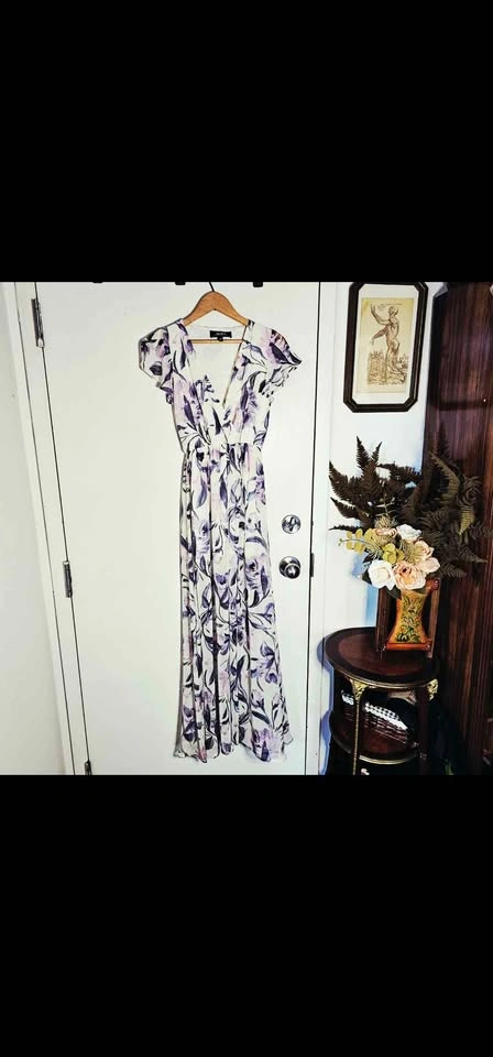 XS Lulus Floral Maxi Dress Where Wildflowers Grow Watercolor - photo 3
