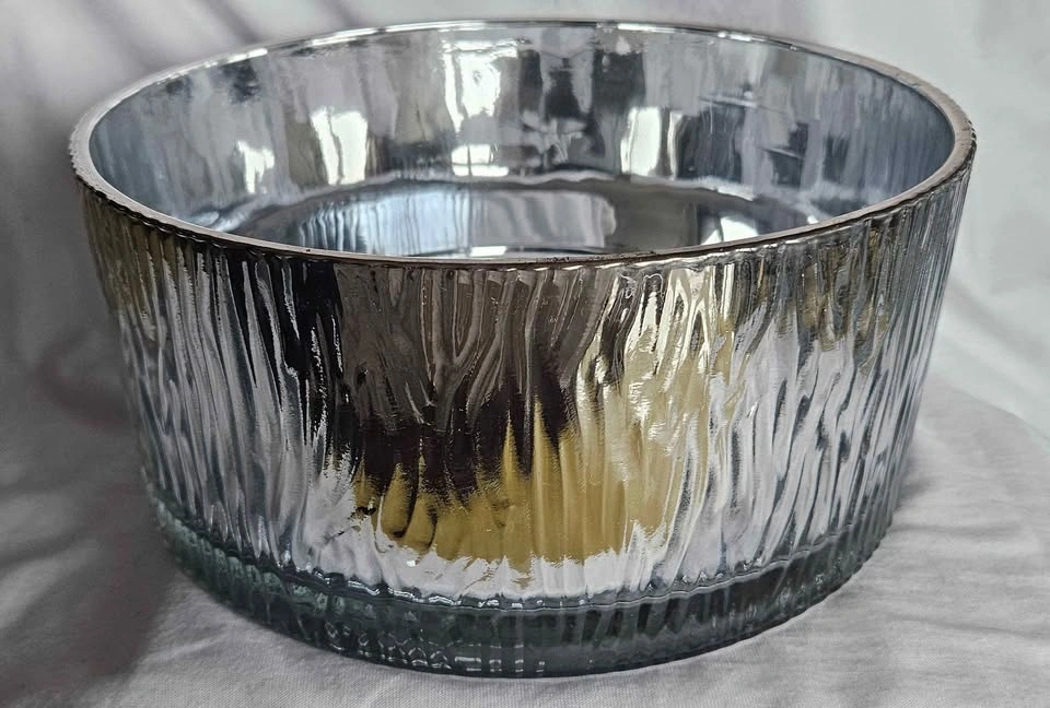 Textured Silver Decorative Bowl Planter 9in - photo 2
