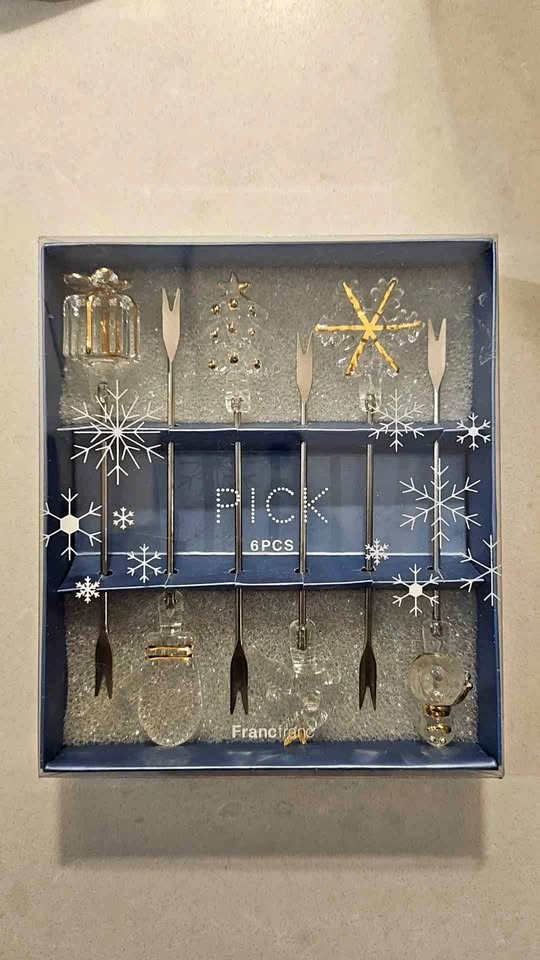 Francfranc Christmas Holiday Cocktail Picks 6-Piece Set