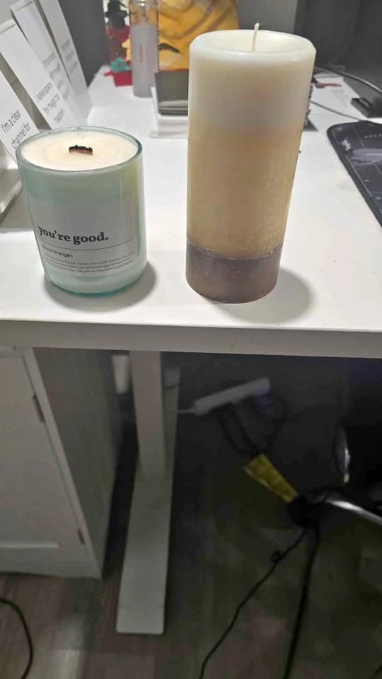 Blood Orange Jar Candle and Tri-Color Pillar Candle