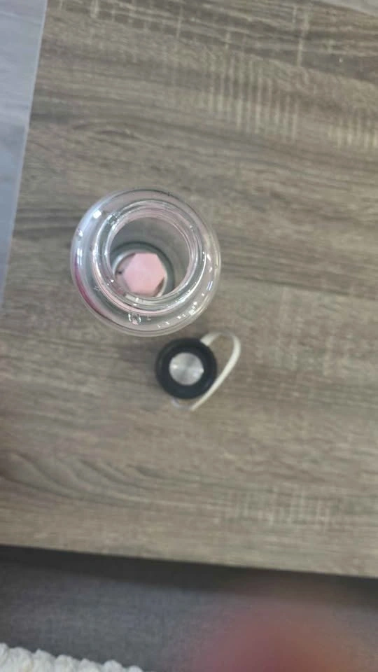 Rose Quartz Crystal Infusion Glass Water Bottle - photo 3