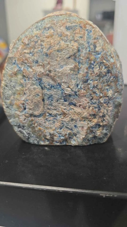 Polished Blue Agate Geode Bookend - photo 2