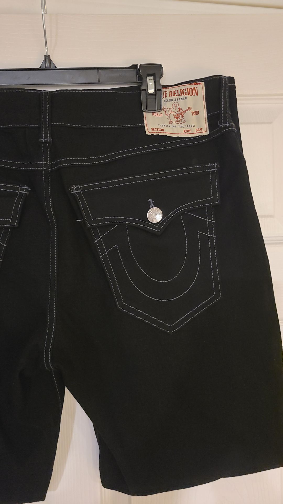 True Religion Ricky Flap Relaxed Fit Black Jeans 34x30