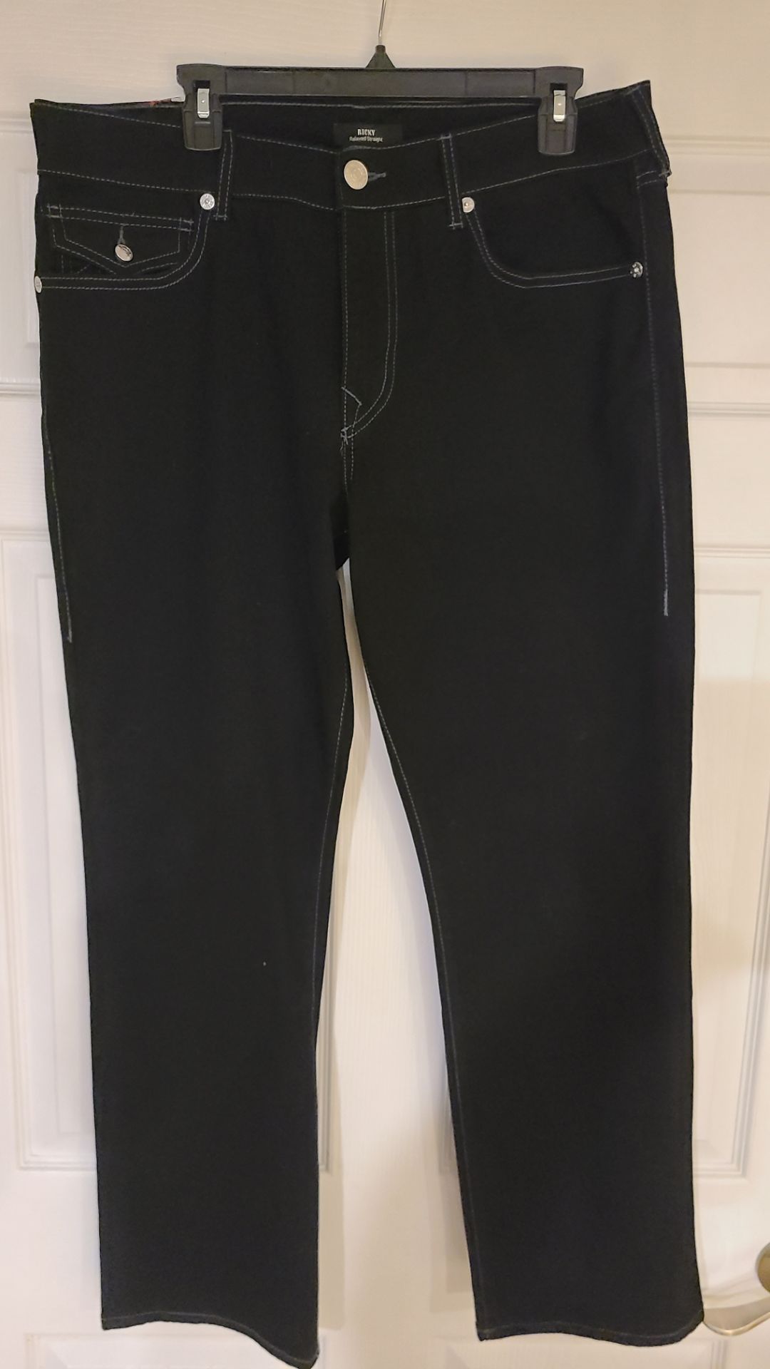 True Religion Ricky Flap Relaxed Fit Black Jeans 34x30 - photo 5