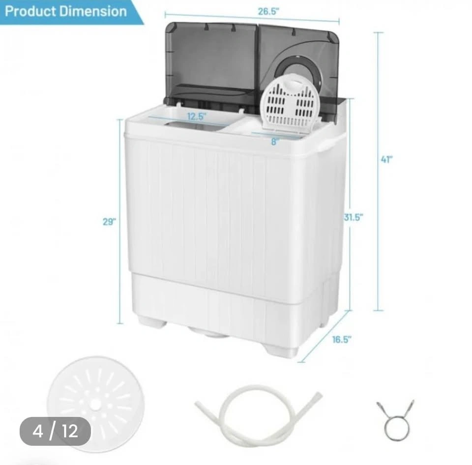 Costway 26 lb Portable Semi-Automatic Washing Machine - photo 2