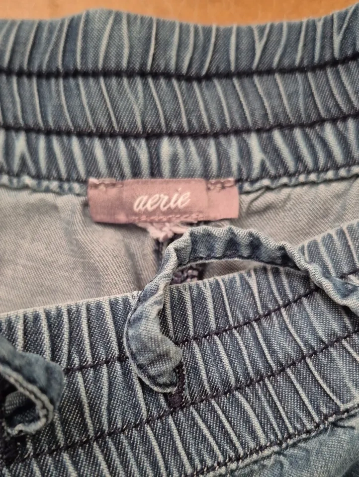 AERIE Casual Women's Blue Drawstring Lounge Shorts SIZE XL - photo 2
