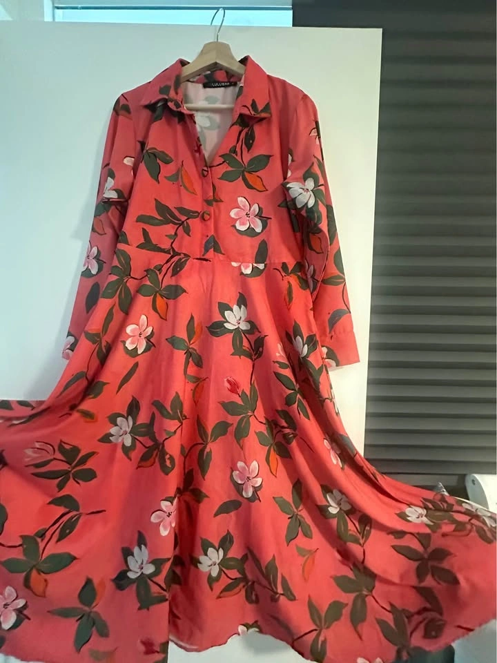LULUSAR coral floral long sleeve Maxi dress - photo 2