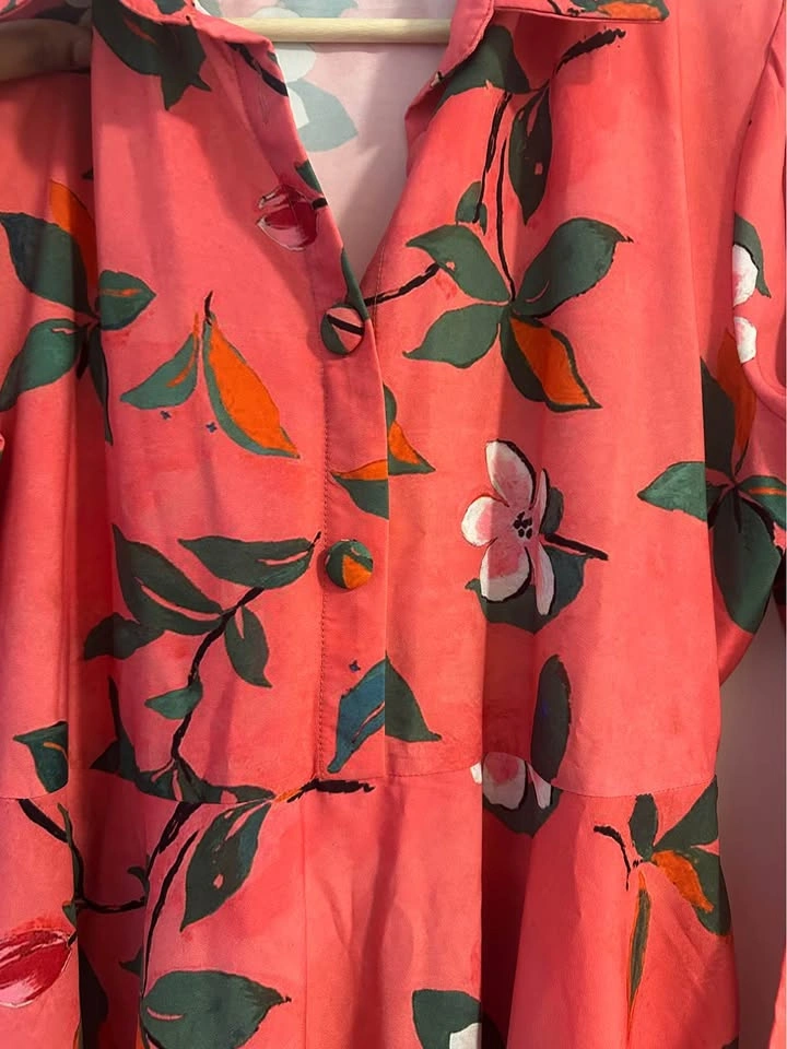 LULUSAR coral floral long sleeve Maxi dress - photo 3