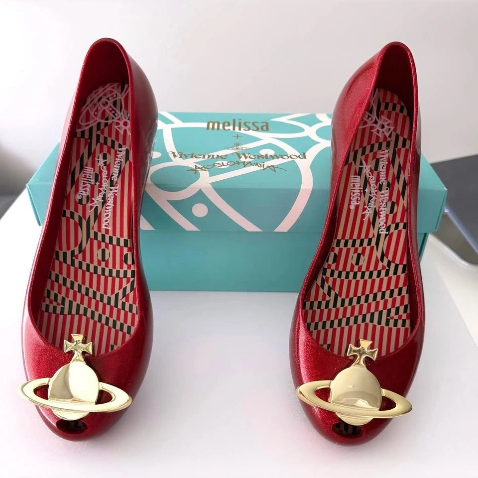 BRAND NEW! Vivienne Westwood x Melissa Red Orb Flats Size 8 - photo 3