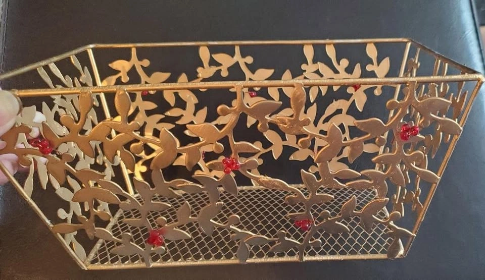 Metal Gold Decorative Basket - photo 4