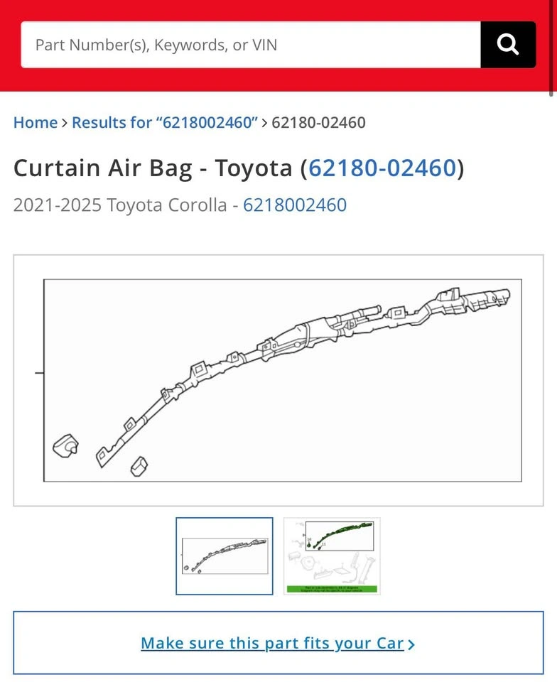 OEM Toyota Left Curtain Air Bag - Brand New - photo 4