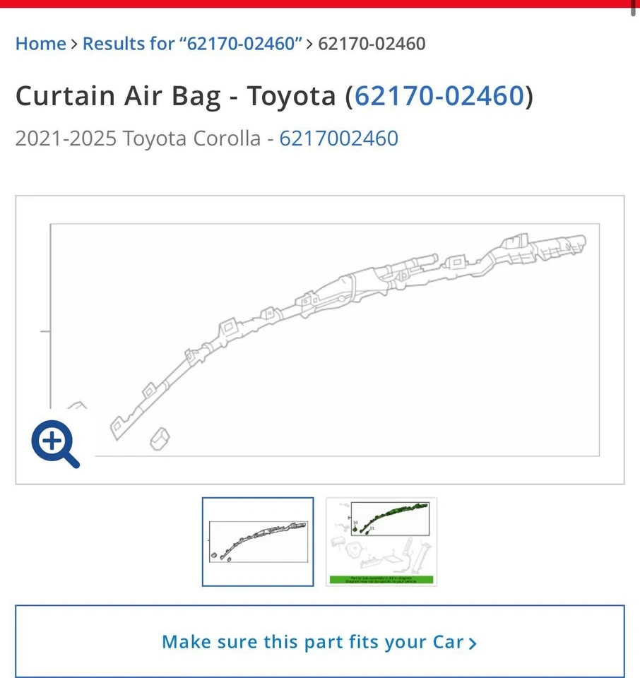 OEM Toyota Curtain Shield Airbag - Brand New. Right side - photo 4