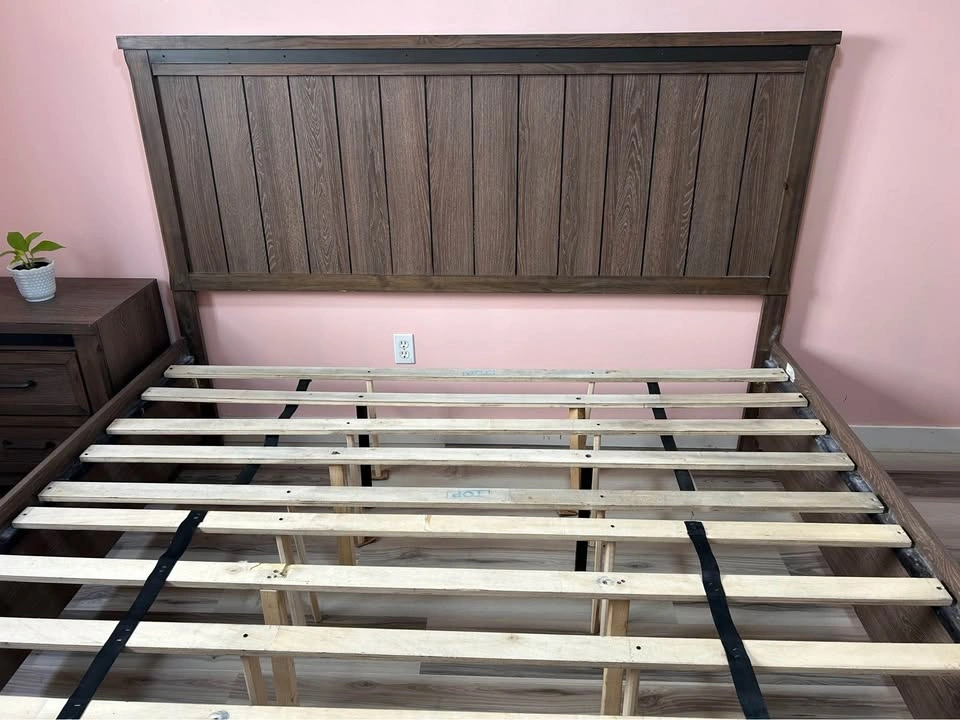 Leon’s King Size Storage Bed, Dresser with Mirror, Nightstand - photo 5
