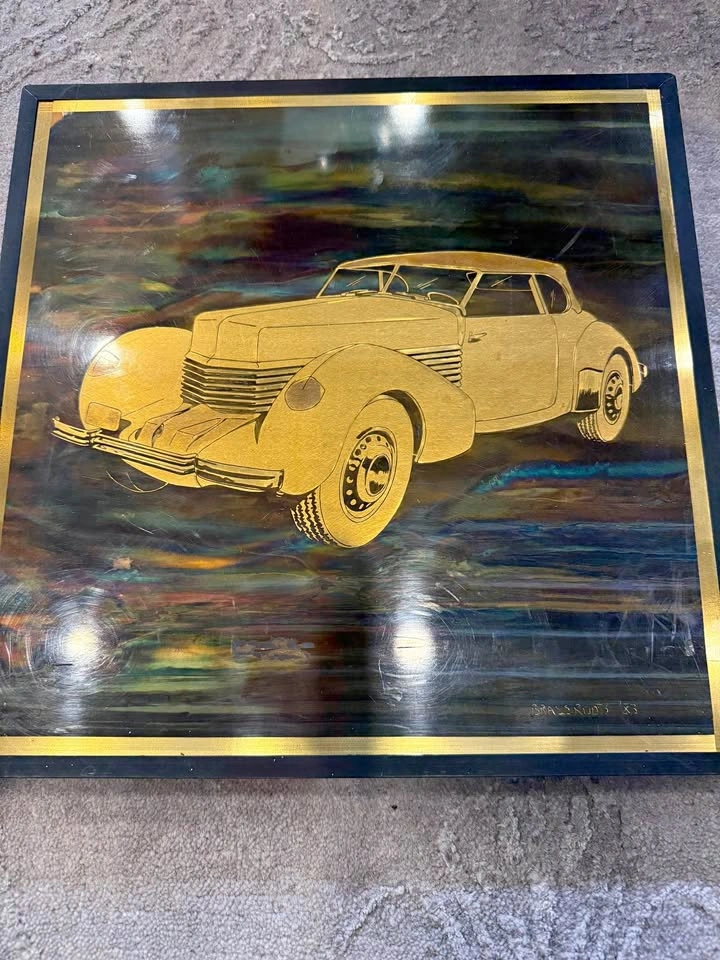 Brass Roots '83 Cord Automobile Etched Brass Art