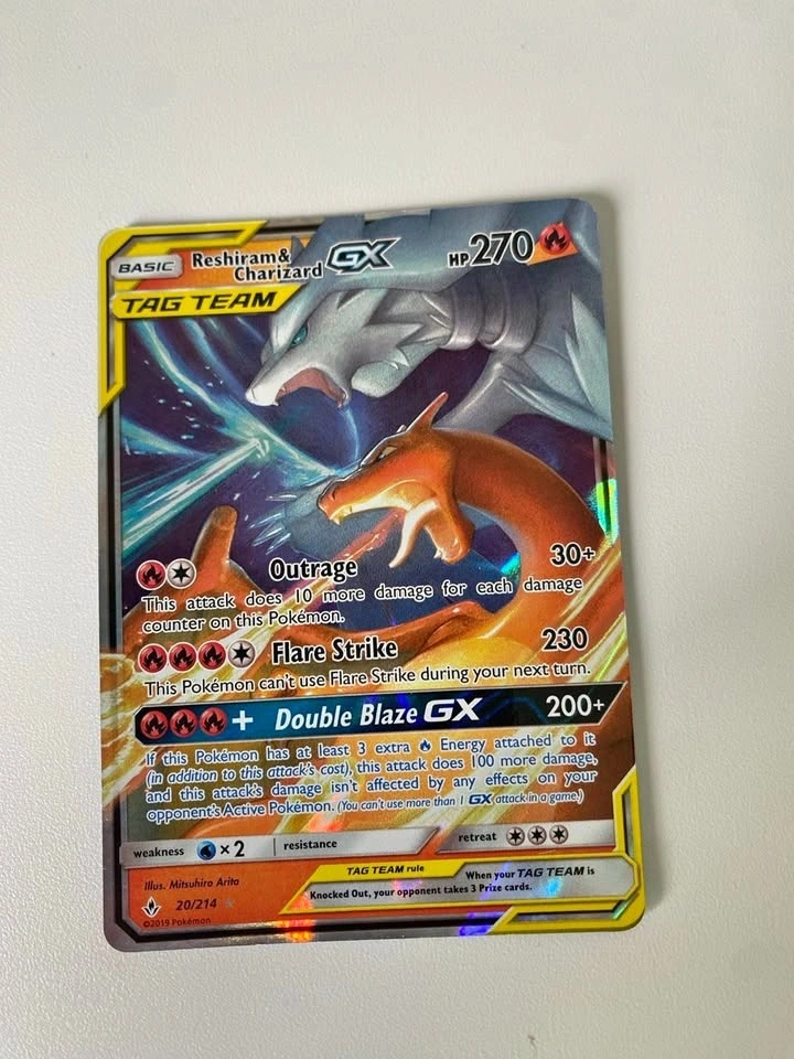 Pokemon Reshiram & Charizard GX 20/214 TAG TEAM Card