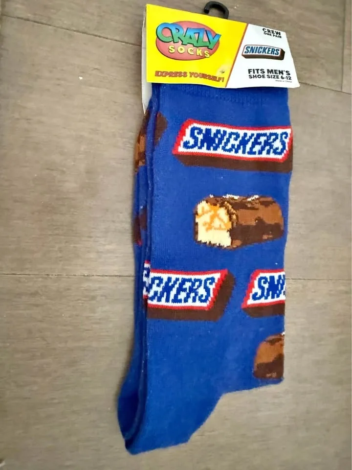 Crazy Socks Snickers Crew Socks Men's 6-12