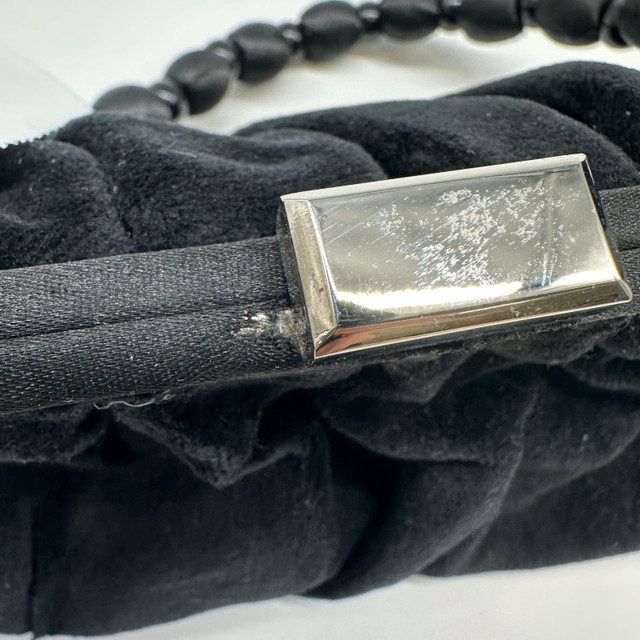 The A Shop Black Velvet Beaded Handle Evening Clutch Bag - photo 4