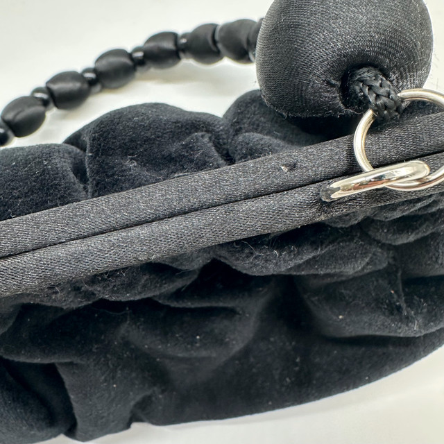 The A Shop Black Velvet Beaded Handle Evening Clutch Bag - photo 5