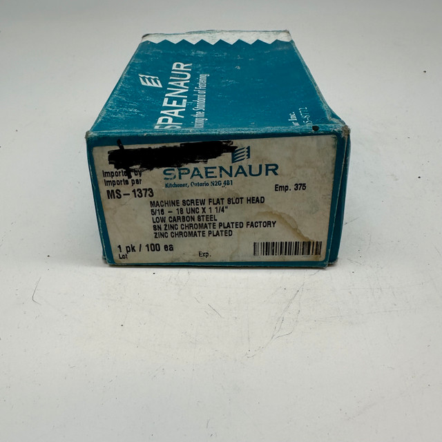 Spaenaur Machine Screws – 5/16”-18 UNC x 1-1/4” Flat Slo - photo 2