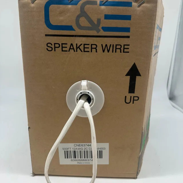 C&E 500FT 12AWG 2C CL3 Rated Speaker Wire – White(New) thumbnail