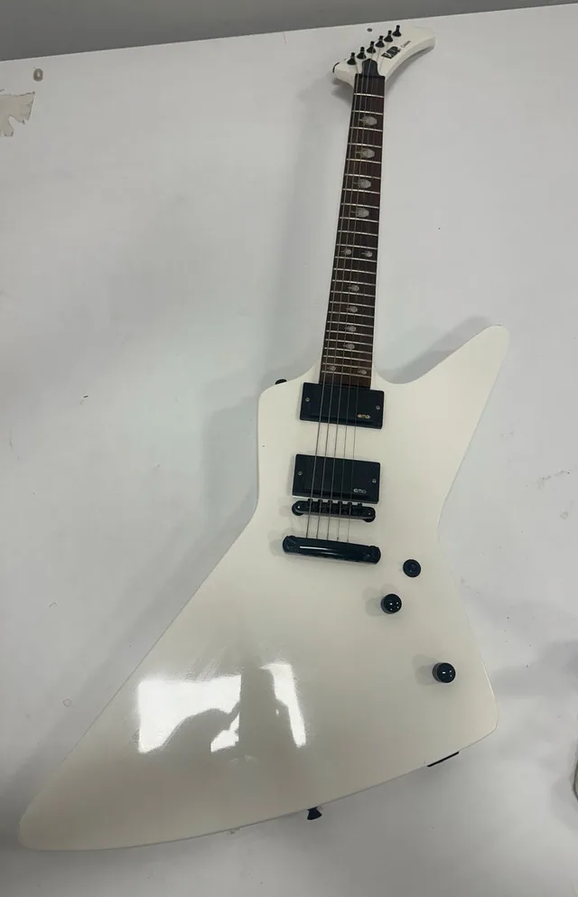 ESP Custom Explorer-Style Electric Guitar – White Finish w/ EMG thumbnail