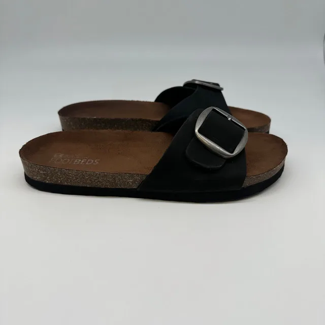 White Mountain Footbeds Black Buckle Sandals – Women’s Size 9M thumbnail