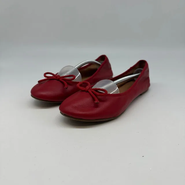Nine West Red Leather Ballet Flats - Size 8.5M thumbnail