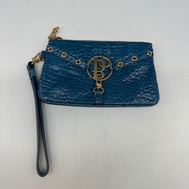 Bolzano Blue Leather Wristlet