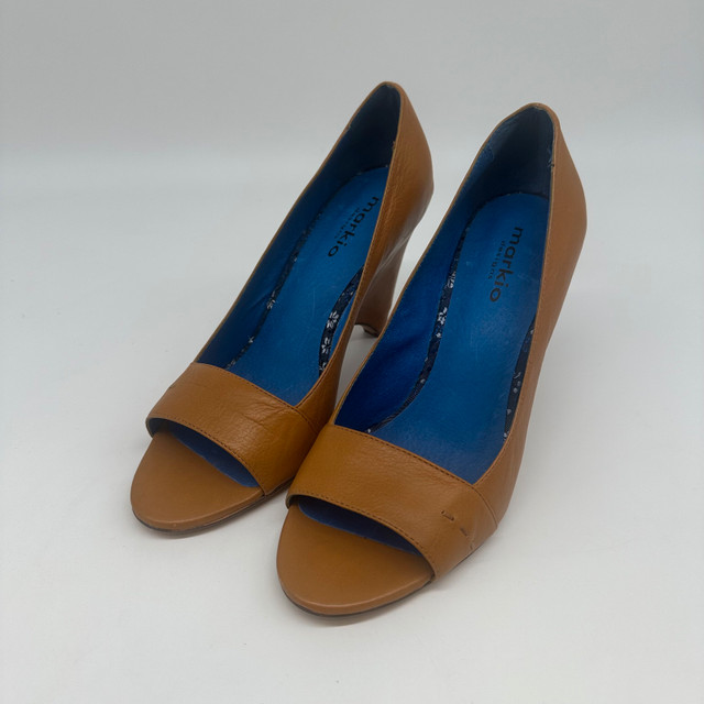 Biviel Couture Leather Wedge Peep Toe Shoes - photo 2