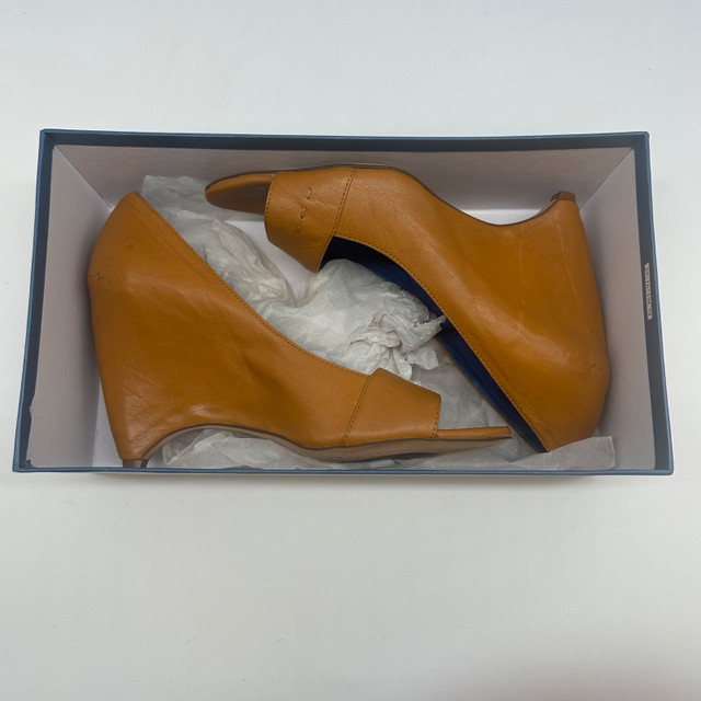 Biviel Couture Leather Wedge Peep Toe Shoes - photo 5
