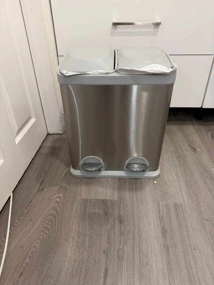 Stainless Steel Dual Compartment Step Trash Can - photo 4