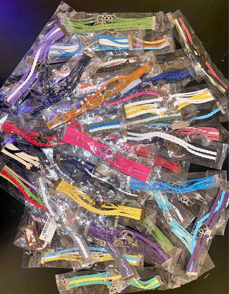 Lot of 40 Multi-Strand Charm Bracelets