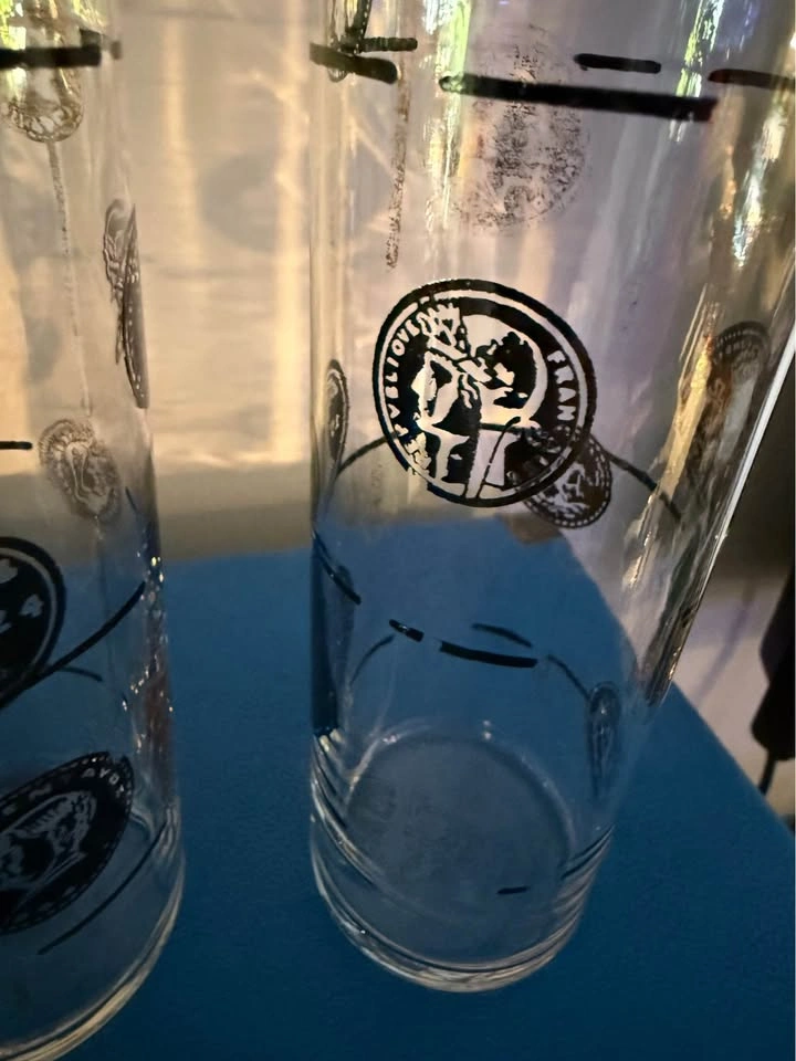 Vintage Libbey MCM old world coin highball glasses- set of three - photo 2