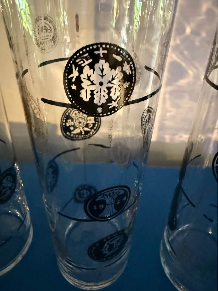 Vintage Libbey MCM old world coin highball glasses- set of three - photo 3
