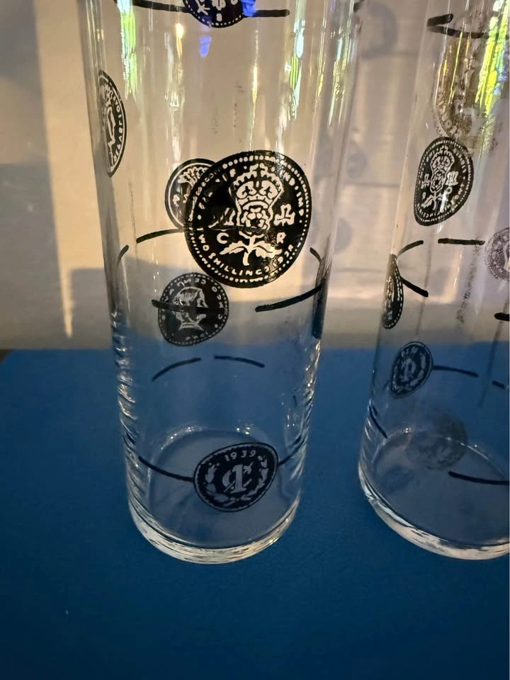 Vintage Libbey MCM old world coin highball glasses- set of three - photo 4