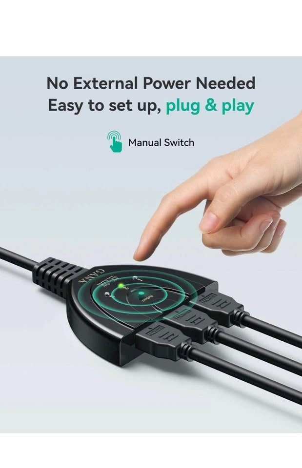 HDMI Switch 3‐Port – GANA, 4K@30Hz, Full HD 1080p - photo 4