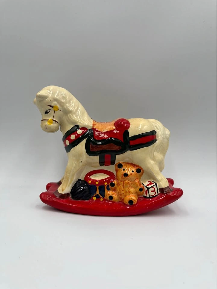 Vintage Ceramic Rocking Horse Piggy Bank - photo 2