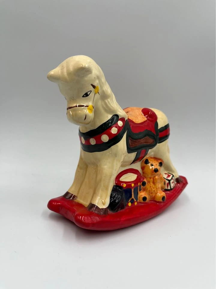 Vintage Ceramic Rocking Horse Piggy Bank - photo 3