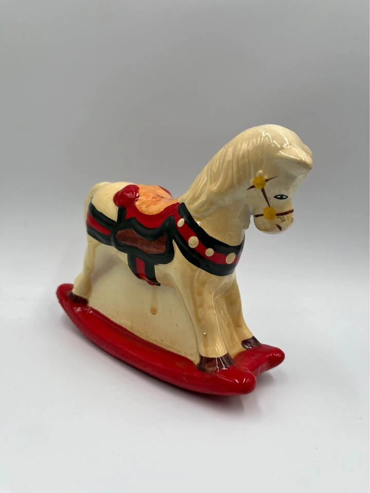 Vintage Ceramic Rocking Horse Piggy Bank - photo 4