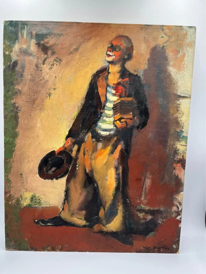 Clown painting signed - photo 2